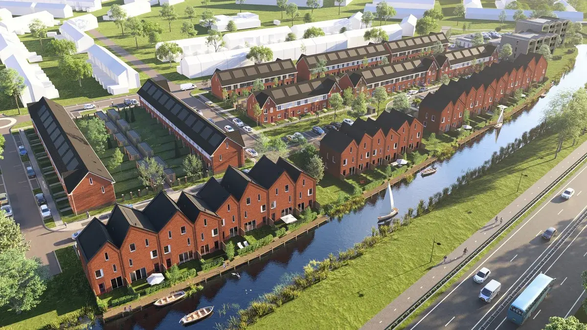 Straatbeeld van nieuwbouwproject It Partoer in Sneek
